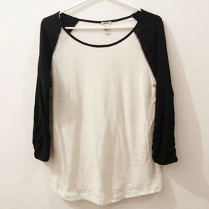 Black and White Baseball Tee